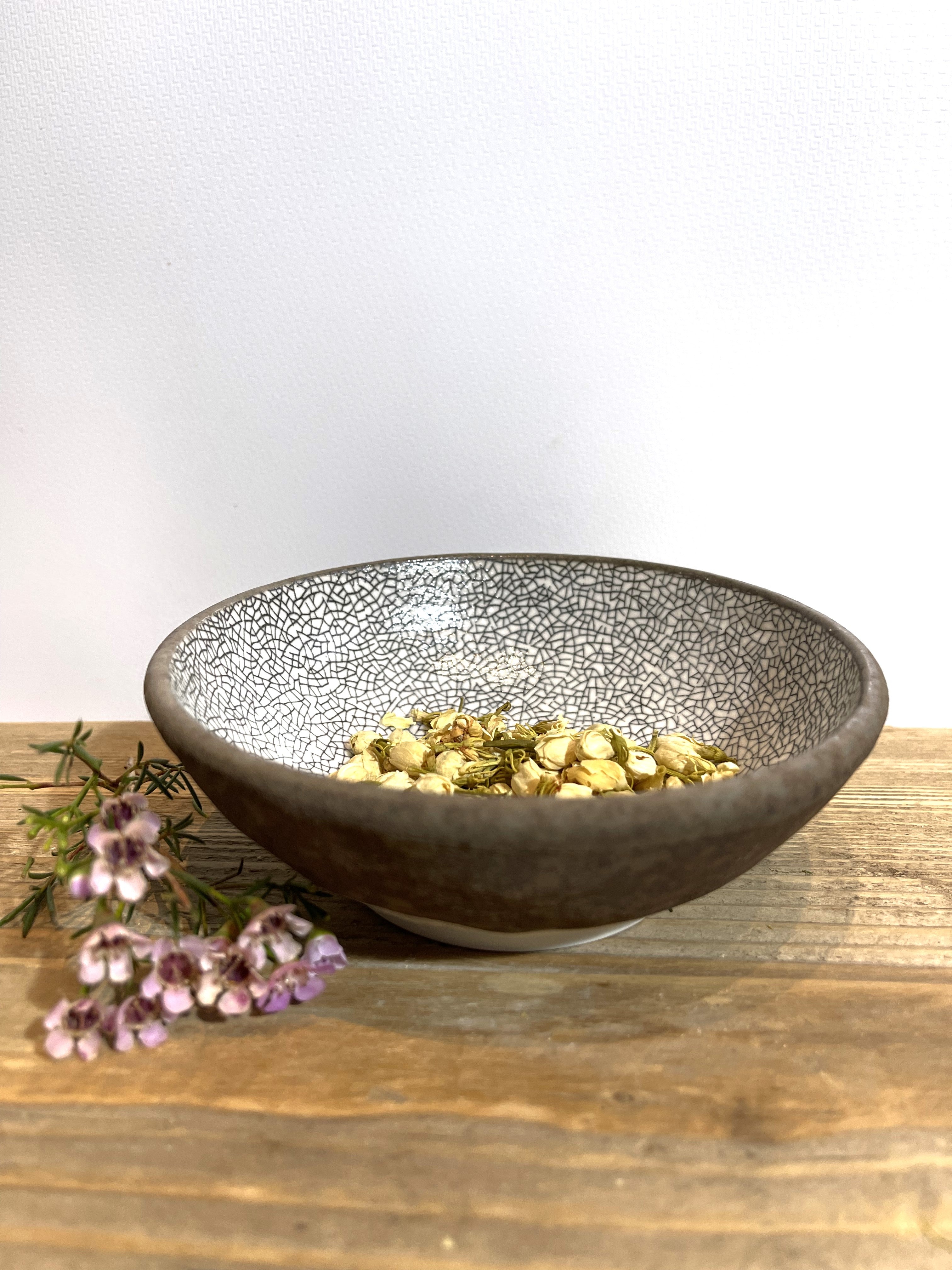 Crazed Grey Small Bowl 13cm