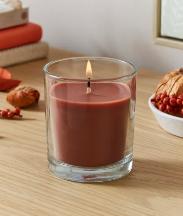 Red glass candle small