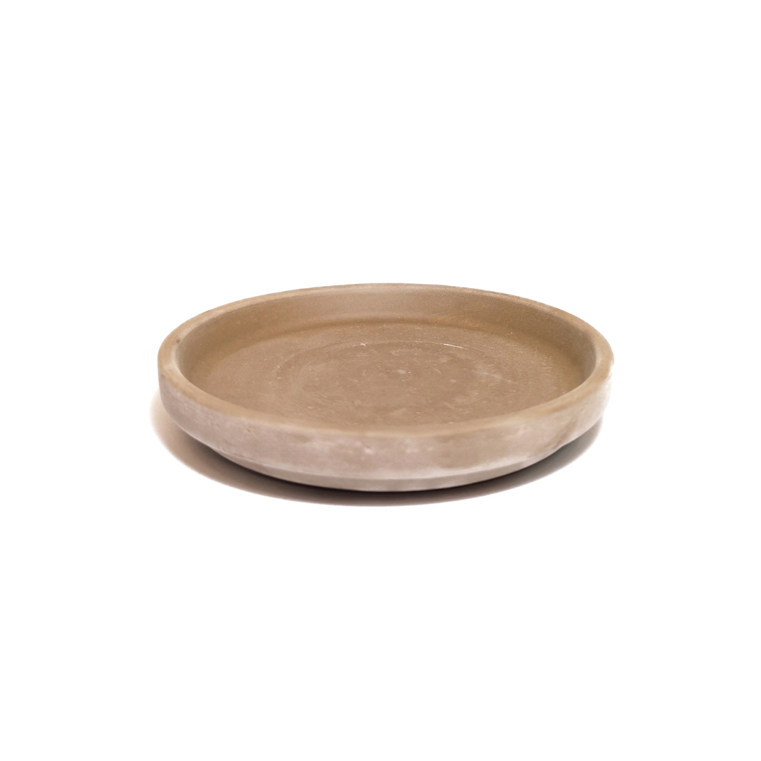 Terracotta brown drip tray for kokedama plants tranquil plants